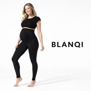 BLANQI High-Rise Maternity Leggings Black Size Large full belly support